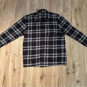 Hollister Black and Gray Plaid Shirt